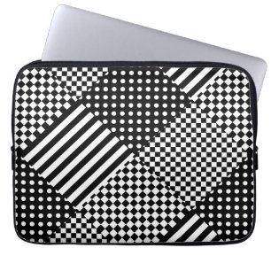 Strepen Controleer Harlequin Polka Dots Gemengd on Laptop Sleeve