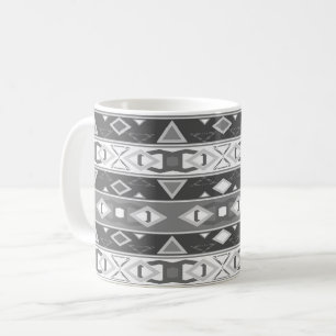 Strepen en geometrische vormen grijs wit koffiemok
