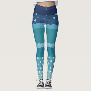 Strepen en Stippen in Tinten Blauwe Leggings