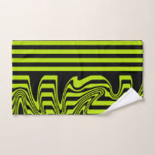 Strepen en wervelingen - Lime Green en Black Bad Handdoek (Handdoek)