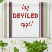 Strepen en Wicked Chickens Keukenhanddoek (Gevouwen)