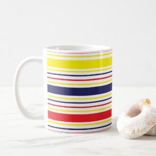 Strepen Geel Blauw Rood Koffiemok
