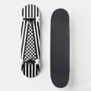 Strepen & Geruit b&w Skateboard