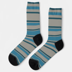 Strepen Grijs en Blauw Sokken