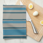 Strepen grijs en blauw theedoek (Quarter Fold)