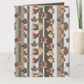 Strepen Herfst Kleur Bladeren Kaart (Voorkant)