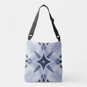 Strepen in harmonie blauw en grijs crossbody tas