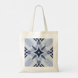 Strepen in harmonie blauw grijs tote bag