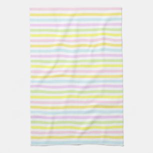 Strepen in meerkleurige pastelkleuren theedoek