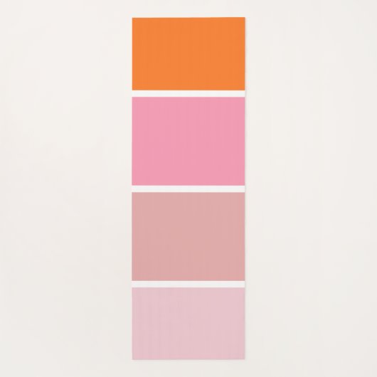 strepen in roze, wit en oranje met monogram yogamat (Achterkant)