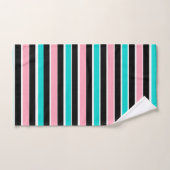 Strepen in Zwart Roze en Blauw Bad Handdoek (Handdoek)