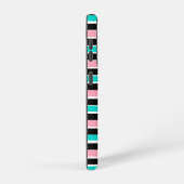 Strepen in Zwart Roze en Blauw Samsung Galaxy Hoesje (Rechterkant)