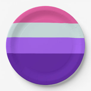 Strepen Indigo Paarse lelie roze: Cool Palette Papieren Bordje