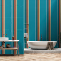 Strepen Koel Blauw Aqua Bruin Roest Stone Grijze O