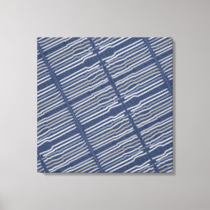 Strepen met Attitude Grijs Blauw Witte Tonen Canvas Afdruk