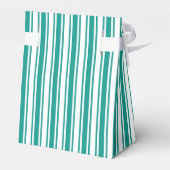 strepen met blauwgroen en wit snoep bedankdoosjes (Achterkant)