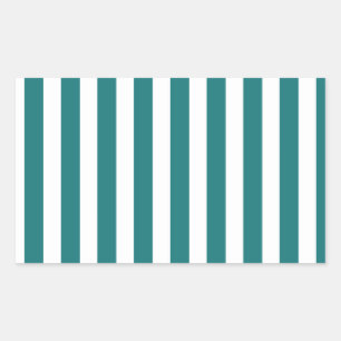 strepen met blauwgroen en wit snoep rechthoekige sticker