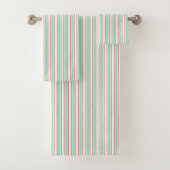 strepen met gemint groen, roze en wit snoep bad handdoek (Insitu)