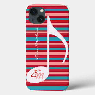 Strepen met muzieknoot iPhone 13 hoesje