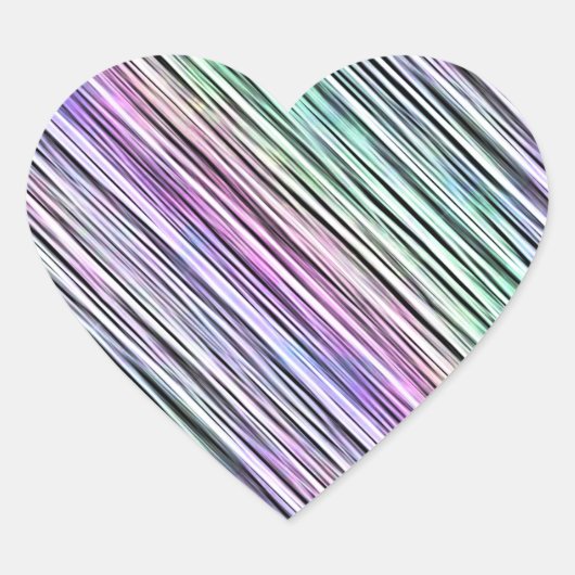 Strepen met regenbooggradiënt: hart sticker (Voorkant)