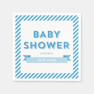 Strepen Modern Blauw Baby shower Servetten