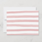 Strepen Monogram Roze Waterverf Moderne Chic Notitiekaartje (Achterkant)