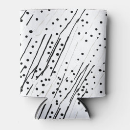 Strepen of stippen zwart, wit, grijs patroon blikjeskoeler