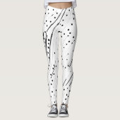 Strepen of stippen zwart, wit, grijs patroon leggings (Voorkant)