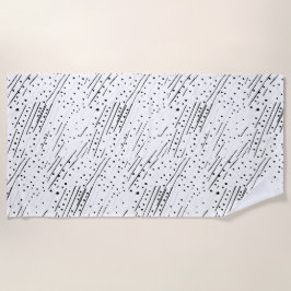 Strepen of stippen zwart, wit, grijs patroon strandlaken