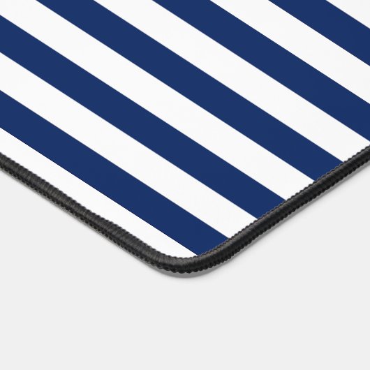 Strepen op Strepen in Blauw en Wit Bureaumat (Hoek)