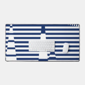 Strepen op Strepen in Blauw en Wit Bureaumat (Keyboard & Muis)
