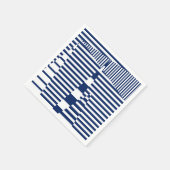 Strepen op Strepen in Blauw en Wit Servet (Hoek)