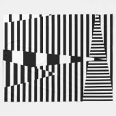 Strepen op strepen in zwart-wit fleece deken (Voorkant (Horizontaal))