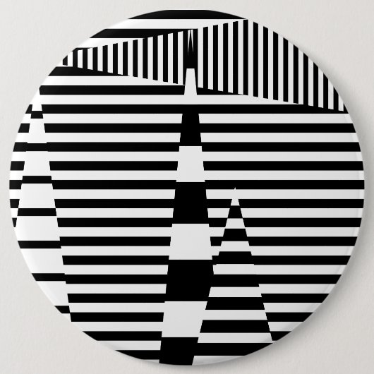 Strepen op strepen in zwart-wit ronde button 6,0 cm (Voorkant)
