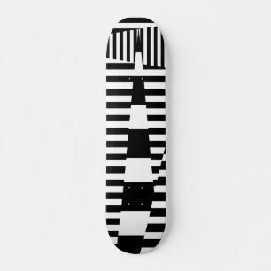 Strepen op strepen in zwart-wit skateboard