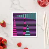 Strepen op Strepen - Roze, Paarse, Blauw en Zwart Servet (Insitu)