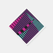 Strepen op Strepen - Roze, Paarse, Blauw en Zwart Servet (Hoek)