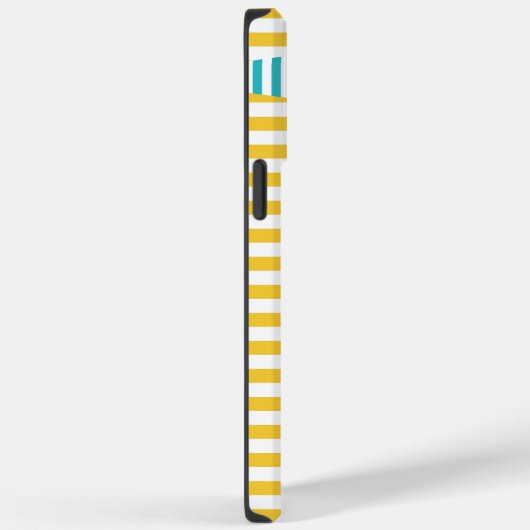 Strepen op Strepen - Turquoise en Geel Case-Mate iPhone Case (Achterkant / Rechts)