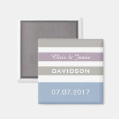 Strepen Patroon aangepaste bruiloft magneet (Voorkant / Achterkant)