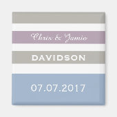 Strepen Patroon aangepaste bruiloft magneet (Voorkant)