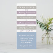 Strepen Patroon aangepaste bruiloft uitnodiging (Staand voorkant)