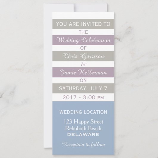 Strepen Patroon aangepaste bruiloft uitnodiging (Voorkant)