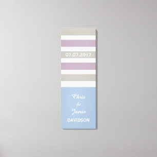 Strepen Patroon aangepaste grootte & tekst verpakt Canvas Afdruk