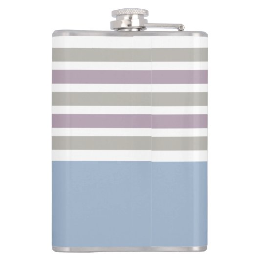 Strepen Patroon aangepaste monogram kolf Heupfles (Achterkant)