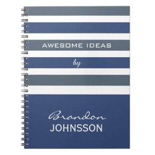 Strepen Patroon aangepaste monogram notitieboek