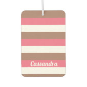 Strepen Personaliseren Roze Bruin Wit Luchtverfrisser (Voorkant)