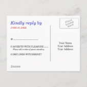 Strepen Rood Wit Blauw RSVP Uitnodiging Briefkaart (Achterkant)