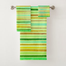 Strepen Sinaasappel, Citroen, Limoen, Blauw, Klei  Bad Handdoek