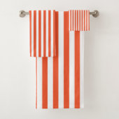Strepen - Sinaasappel&Wit - Handdoekset Bad Handdoek (Insitu)
