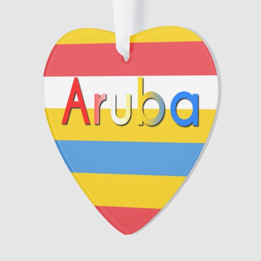 Strepen van Aruba vlag kleuren Ornament (voorkant)